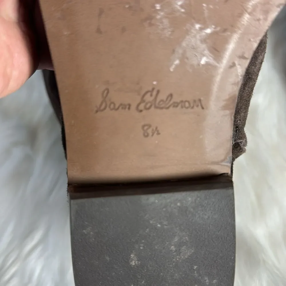 Sam Edelman Cliver Embellished Brown Suede Riding‎ Boots Sz 8.5